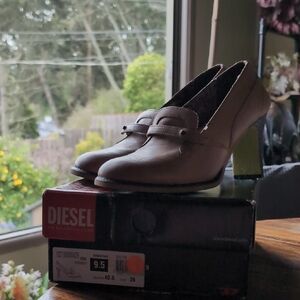 Diesel Women's Tan Heeled Loafers